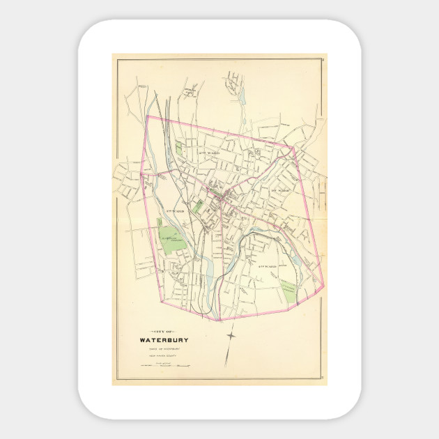 Vintage Map of Waterbury CT (1893)
